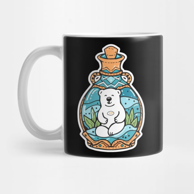 Cute Polar Bear in a Genie Bottle by joolsd1@gmail.com